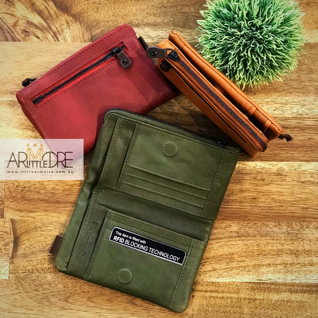 Flash Sale ⌛ Rugged Hide RH-2005 Aliya Lightly Textured Waxy Leather Bi-fold Wallet ✨ 3 Rugged Hide RH-2005 Aliya Lightly Textured Waxy Leather Bi-fold Wallet
