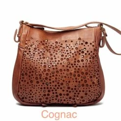 Rugged Hide Lara RH-2509 Shoulder Bag With Studs And Laser Cuts Design