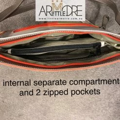 Franco Bonini FB-112 Multi Coloured Top Zip Leather Shoulder Bag WOMEN