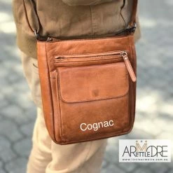 Rugged Hide Nora RH-1235 Unisex Multi Pockets Crossbody Leather Bag