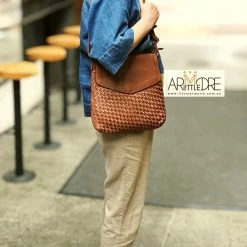 Rugged Hide Mariana RH-3035 Woven Leather Cross Body Bag