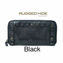 Rugged Hide Fawn RH-13994 Ladies Zip Around Stud Design Leather Wallet