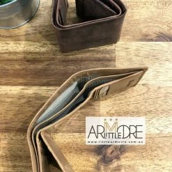 MEN Rugged Hide RH-8195 Sid - Tri Fold Hunter Leather Wallet