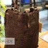 WOMEN Rugged Hide Magnolia RH-2943 Ladies Weave Details Shopper Bag