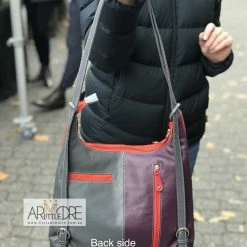 WOMEN Franco Bonini FB-207 Convertible Leather Shoulder Bag / Backpack