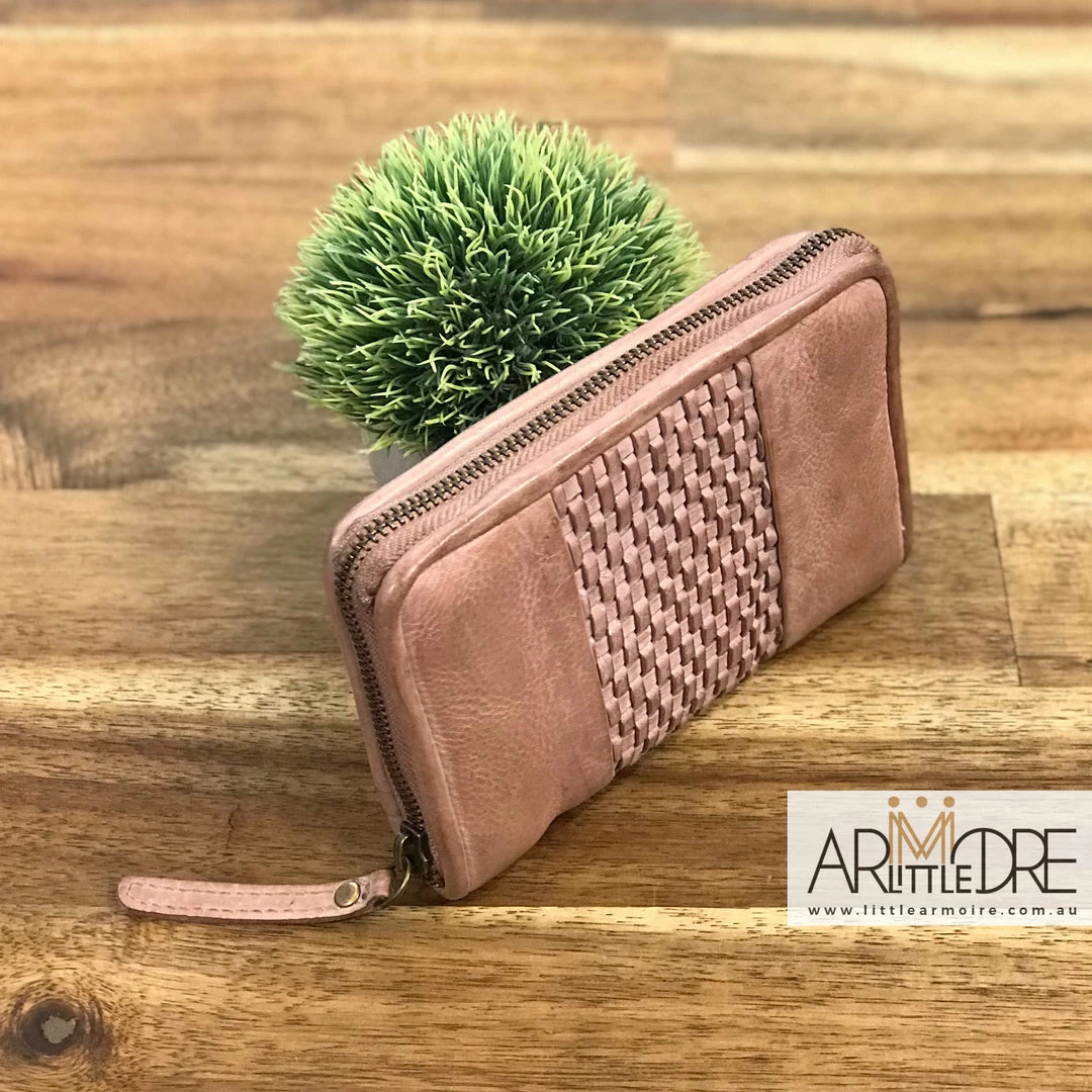 Brand new ⭐ Rugged Hide Pearl RH-2217 Ladies Medium Size Zip Around Lattice Weave Design Wallet 👩 WOMEN 🎁 15 Rugged Hide Pearl RH-2217 Ladies Medium Size Zip Around Lattice Weave Design Wallet WOMEN