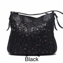 Rugged Hide Lara RH-2509 Shoulder Bag With Studs And Laser Cuts Design