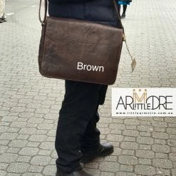 Oran Leather Satchel / Laptop Bag Rugged Hide RH-7001 Ottawa Compact Vintage Satchel Laptop Bag