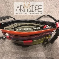 Franco Bonini FB-12242 Multi Coloured Small Leather Shoulder / Cross Body Bag