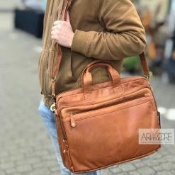 Satchel / Laptop Bag Oran Leather OB-23082 Vince Business Leather Laptop Bag