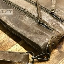 WOMEN Rugged Hide Fiona RH-13644 Multi Zip Soft Leather Crossbody Leather Bag