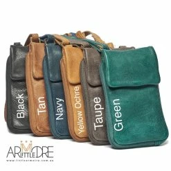 WOMEN Rugged Hide Faith RH-468 Slim Line Leather Mobile Phone Pouch With Card Slots