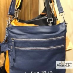 WOMEN Rugged Hide Fiona RH-13644 Multi Zip Soft Leather Crossbody Leather Bag