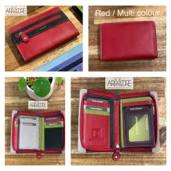 Franco Bonini FB-1814 Small Zip Around Soft Leather Multi Colour Wallet WOMEN