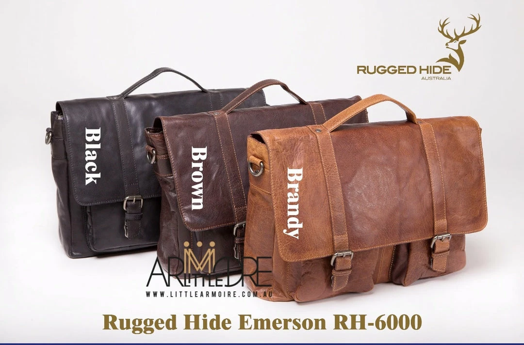 New π Oran Leather Satchel / Laptop Bag Rugged Hide RH-6000 Emerson Classic Laptop Bag π 10 Oran Leather Satchel / Laptop Bag Rugged Hide RH-6000 Emerson Classic Laptop Bag