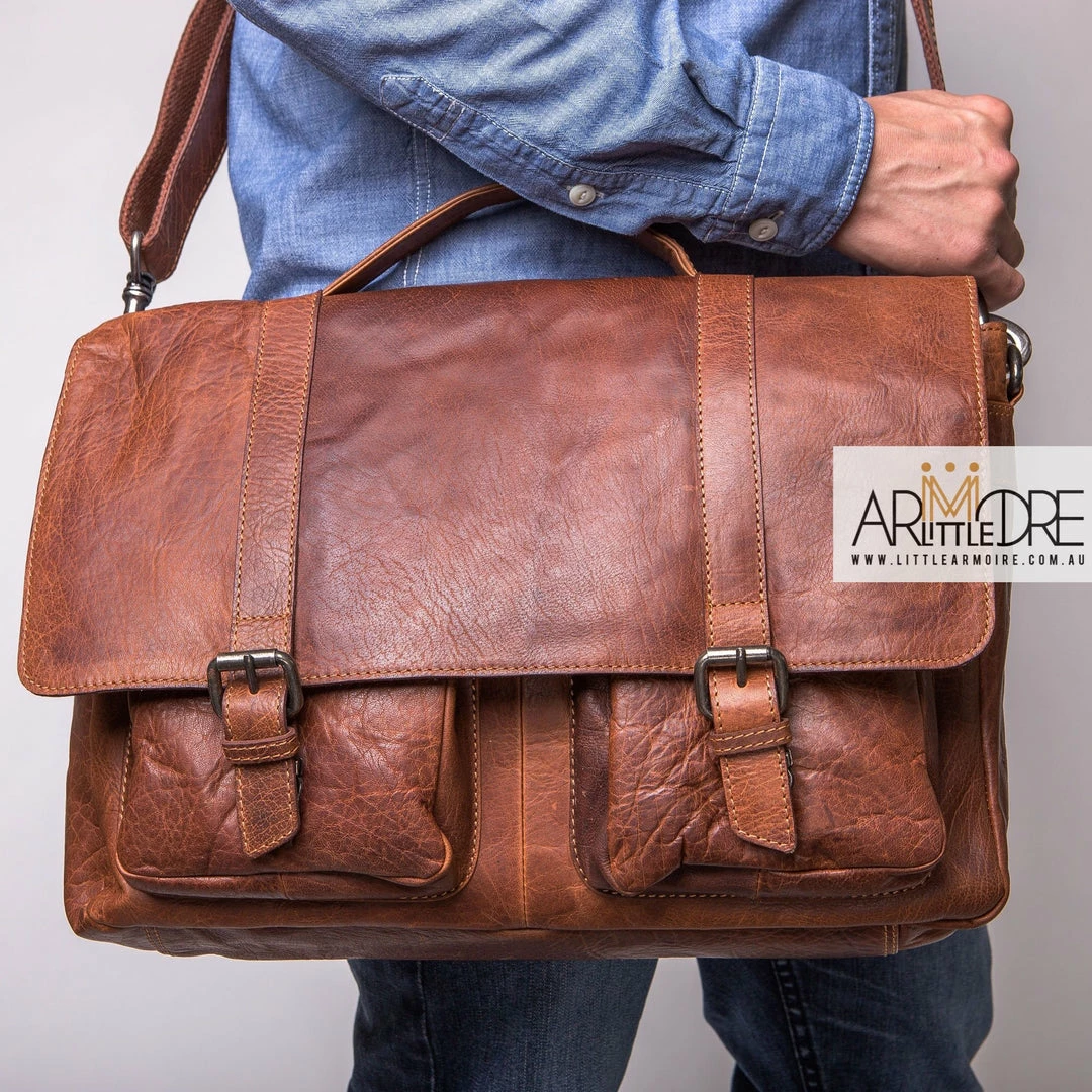 New π Oran Leather Satchel / Laptop Bag Rugged Hide RH-6000 Emerson Classic Laptop Bag π 5 Oran Leather Satchel / Laptop Bag Rugged Hide RH-6000 Emerson Classic Laptop Bag