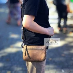 Rugged Hide Marcelle RH-13689 Small Soft Leather Crossbody Leather Pouch Bag