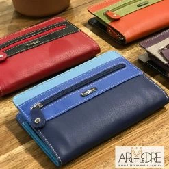 Franco Bonini FB-1814 Small Zip Around Soft Leather Multi Colour Wallet WOMEN