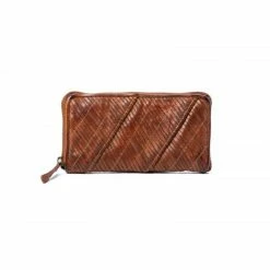 Rugged Hide Kendra RH-1916 Diagonal Cut Design Ladies Zip Around Leather Wallet