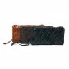 Rugged Hide Kendra RH-1916 Diagonal Cut Design Ladies Zip Around Leather Wallet