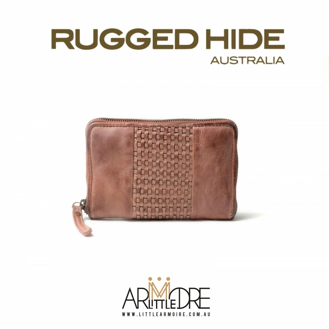 Brand new ⭐ Rugged Hide Pearl RH-2217 Ladies Medium Size Zip Around Lattice Weave Design Wallet 👩 WOMEN 🎁 7 Rugged Hide Pearl RH-2217 Ladies Medium Size Zip Around Lattice Weave Design Wallet WOMEN