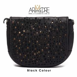 SALE Rugged Hide Lainie RH-2517 Crossbody Bag With Studs And Laser Cuts Design