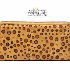 SALE Rugged Hide Jade RH-2526 Studs & Laser Cut Cheese Design Zip Around Wallet