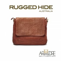 Rugged Hide Susie RH-2205 Ladies Flap Cross Body Bag With Lattice Weave Detail