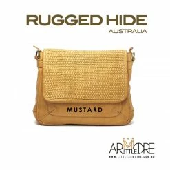 Rugged Hide Susie RH-2205 Ladies Flap Cross Body Bag With Lattice Weave Detail