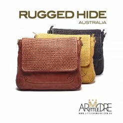 Rugged Hide Susie RH-2205 Ladies Flap Cross Body Bag With Lattice Weave Detail