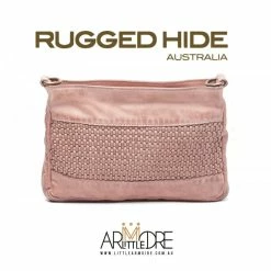 WOMEN Rugged Hide Amina RH-2215 Leather Crossbody Bag With Lattice Weave Design