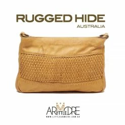 WOMEN Rugged Hide Amina RH-2215 Leather Crossbody Bag With Lattice Weave Design