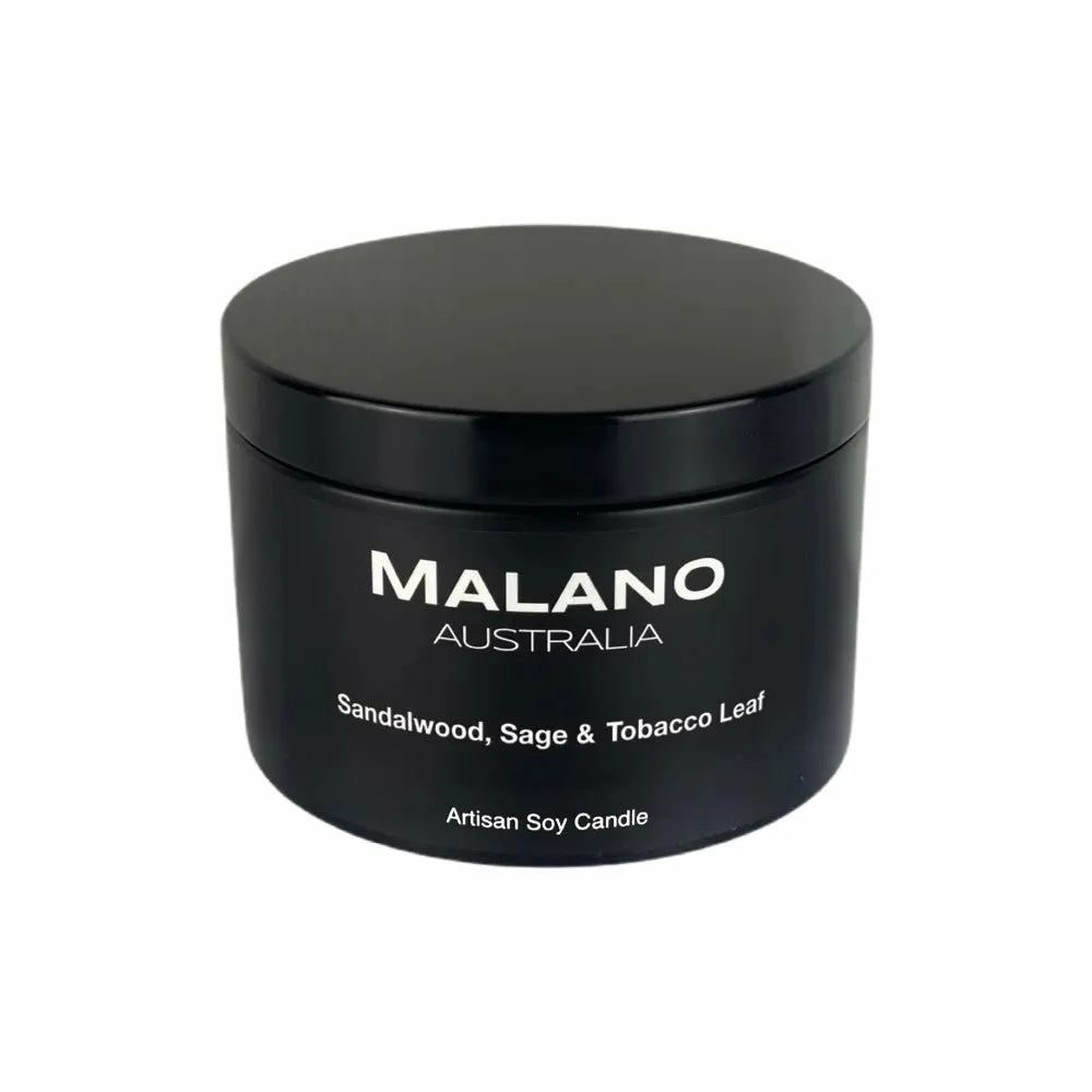 Wholesale π Malano Soy Candle - π©΄ Sandalwood, Sage & Tobacco Leaf Malano - Made In Tasmania 𧨠4 Malano Soy Candle - Sandalwood, Sage & Tobacco Leaf Malano - Made In Tasmania